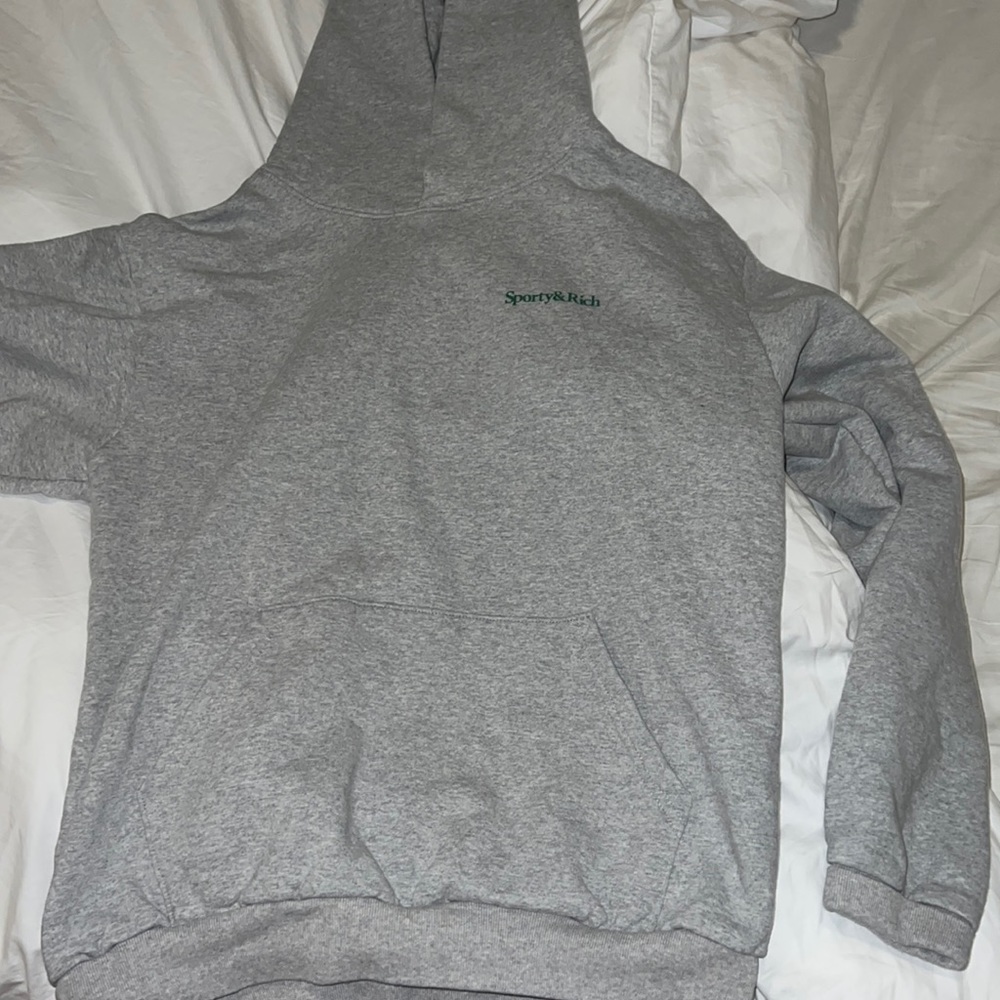 Sporty & Rich Gray Logo Hoodie